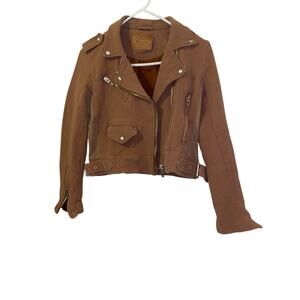 BlankNYC Womens Tan Cropped Moto Jacket Size XS